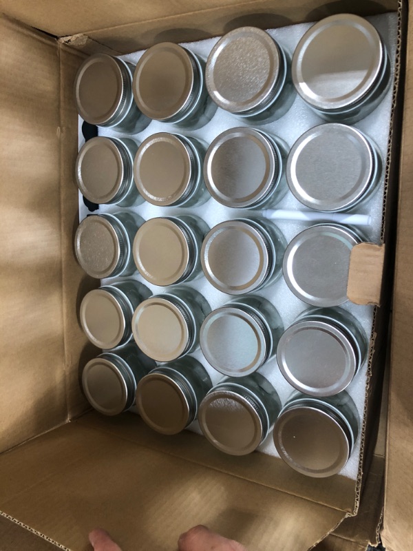 Photo 2 of 12oz Glass Jars With Lids Regular Mouth 20 Pack -Mason Jars 12 oz For Crafts, Meal Prep, Canning Jars For Food Storage Frascos De Vidrio Con Tapa Para Conservas-with 20 Chalkboard Stickers-Silver Lid