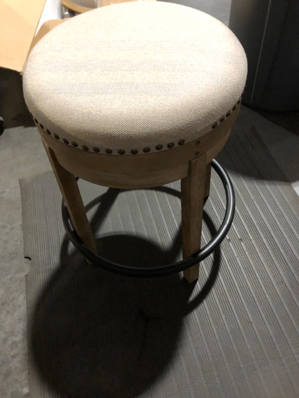 Photo 2 of **NO HARDWARE** Ball & Cast Swivel Barstool 24 In Seat Height Taupe -nailhead trim