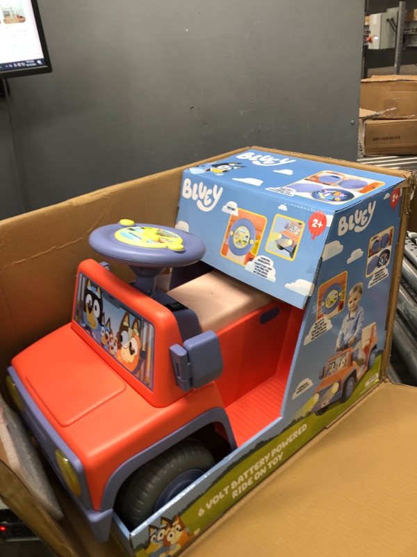 Photo 2 of Bluey 6V Ride On Car for Toddlers - Interactive Electric Car for Kids with Sound Effects & Music, Riding Toy for Boys & Girls, Includes 6V Rechargeable Battery & Charger