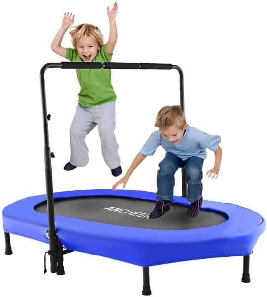 Photo 1 of 
ANCHEER Foldable Trampoline, Mini Rebounder Trampoline with Adjustable Handle, Exercise Trampoline for Indoor/Garden/Workout Cardio, Parent-Child Twins...
Color:Training Blue