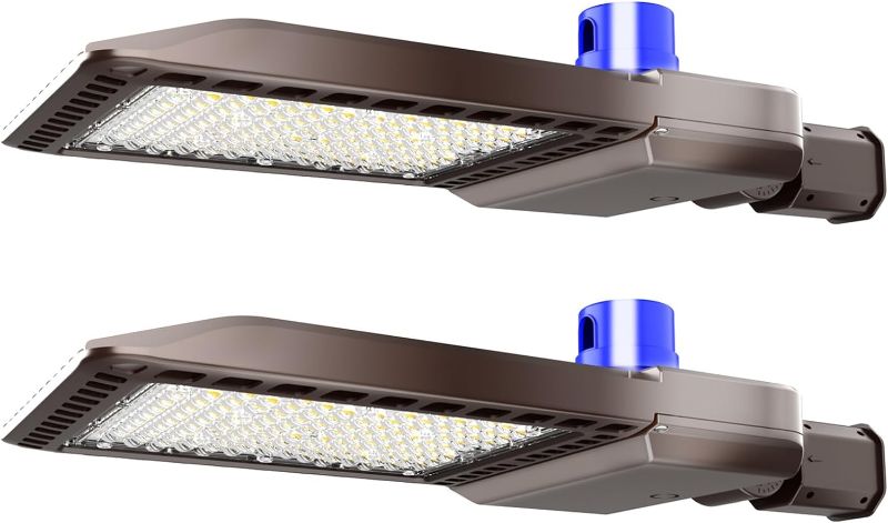 Photo 1 of 300W LED Parking Lot Light 2Pack, LED Shoebox Light with 42000LM 5000K Daylight, IP65 Waterproof Dusk to Dawn Parking Lot Light with Slip Fitter, Dimmable Area Light for Parking Lot Sports Stadium