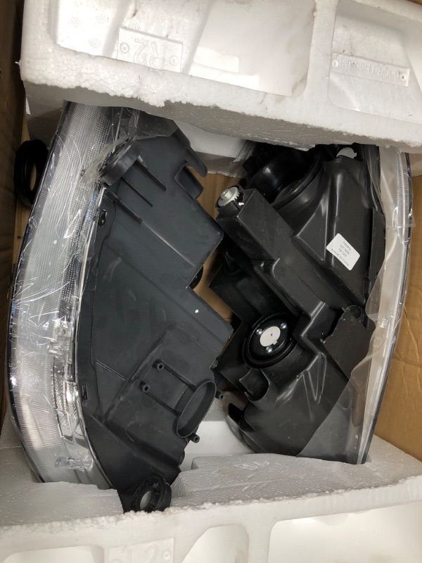 Photo 2 of ROADEAL Headlights Assembly for 2011 2012 2013 2014 2015 2016 2017 2018 Dodge Grand Caravan / 2008-2016 Chrysler Town & Country Left Driver Side Chrome Housing NOT Fit w/factory HID headlights Chrome Housing Amber Reflector Clear Lens Left