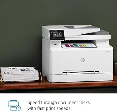 Photo 1 of HP Color LaserJet Pro M283fdw Wireless All-in-One Laser Printer, Remote Mobile Print, Scan & Copy, Duplex Printing, Works with Alexa (7KW75A), White