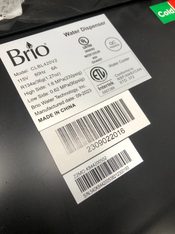 Photo 3 of ***see notes***Brio Bottom Loading Water Cooler Water Dispenser – Essential Series - 3 Temperature Settings - Hot, Cold & Cool Water - UL/Energy Star Approved