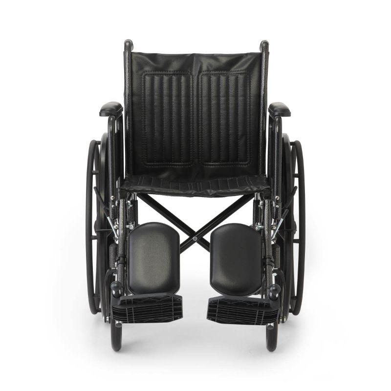 Photo 1 of 
Medline K1 Basic Vinyl Wheelchair with Full-Length Arms and Elevating Leg Rests, 18-Inch Wide Seat,Black