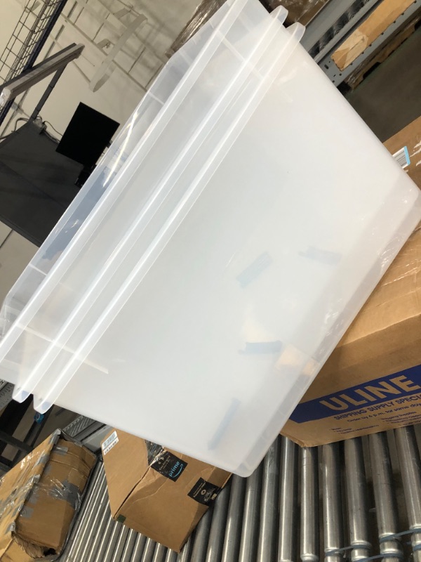 Photo 2 of 
Bins Only****IRIS USA 3 Pack 144qt Large Clear View Plastic Storage Bin with Lid and Secure Latching Buckles
Color:Clear
Size:144 Qt. - 3 Pack