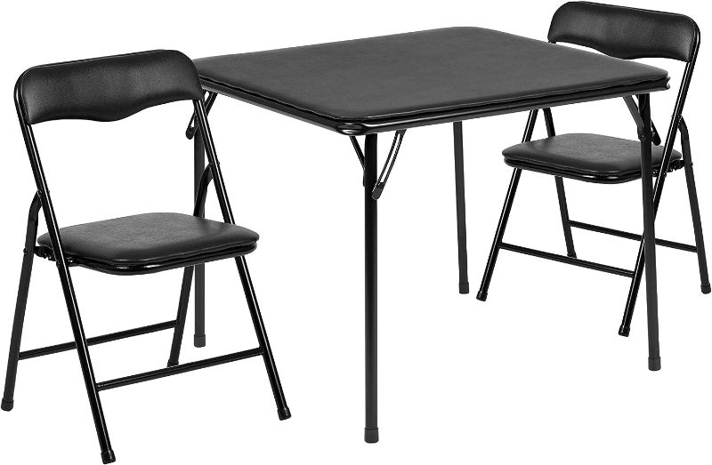 Photo 1 of 
One Chair Only*** 24" x 36" Flash Furniture Mindy Kids Black 3 Piece Folding Table and Chair Set
Color:Black
Size:3 Piece Set