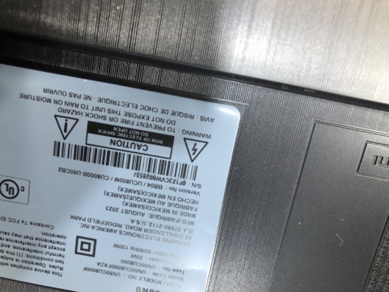 Photo 3 of ***NOT FUNCTIONAL - FOR PARTS - CONNECTORS HAVE BEEN RIPPED OUT - SEE NOTES***
SAMSUNG 65-Inch Class Crystal UHD CU8000 Series PurColor TV