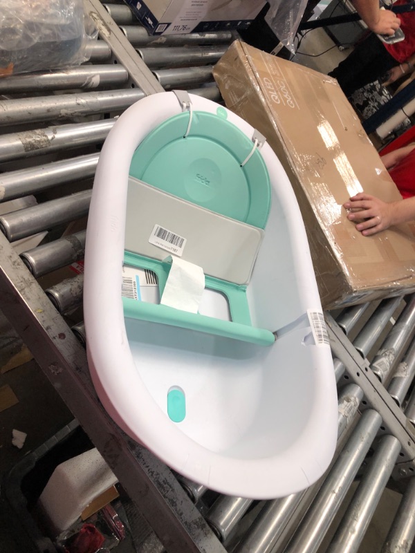 Photo 2 of 4-in-1 Grow-with-Me Bath Tub by Frida Baby Transforms Infant Bathtub to Toddler Bath Seat with Backrest for Assisted Sitting in Tub