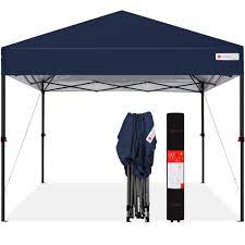 Photo 1 of  10x10ft 1-Person Setup Pop Up Canopy Tent Instant Portable Shelter w/ 1-Button Push, Straight Legs, Wheeled Carry Case, Stakes