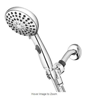 Photo 1 of 6-Spray 4.8 in. Single Wall Mount Handheld Adjustable Shower Head in Chrome
