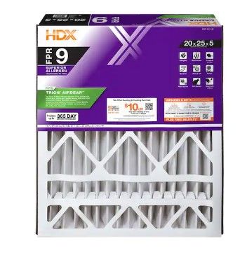 Photo 1 of 20 in. x 25 in. x 5 in. Trion AirBear Replacement Pleated Air Filter FPR 9, MERV 13
