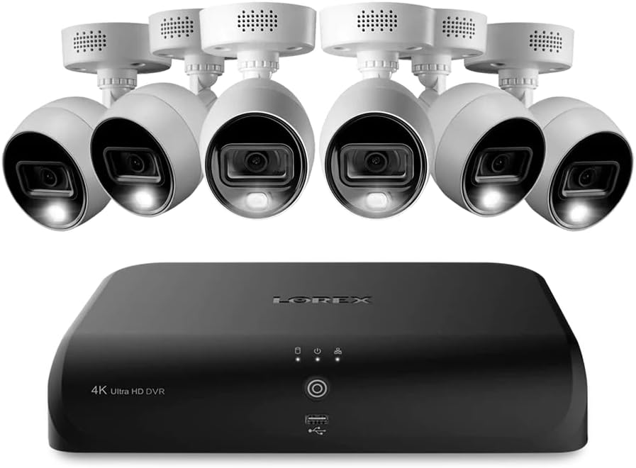 Photo 1 of Lorex Fusion 4K Security Camera System w 2TB DVR - 8 Channel Wired Home Security w/ 6 Cameras - Motion & Face Detection, Warning Light & Siren, Color Night Vision, Weatherproof Surveillance
