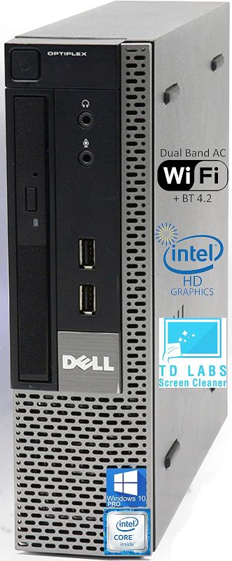 Photo 1 of Dell Optiplex 7010 USFF Desktop Computer with Intel i5-3470S Upto 3.6GHz, HD Graphics 2500 4K Support, 16GB RAM, 1TB SSD, DisplayPort, HDMI, DVD, AC Wi-Fi, Bluetooth - Windows 10 Pro (Renewed)

