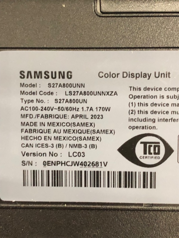 Photo 2 of SAMSUNG S80A Computer Monitor, 27 Inch 4K , Vertical , USB C , HDR10 (1 Billion Colors), Built-in Speakers (LS27A800UNNXZA),Black
