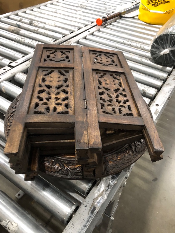 Photo 1 of **see notes ** Round Side Table,Small Table, Round End Table,Side Table, Side Tables Living Room,End Table,Altar Table, Carved Side Table,Wood Accent Table,Carved Wood Table 18" Round Top x 18" High White Antique
