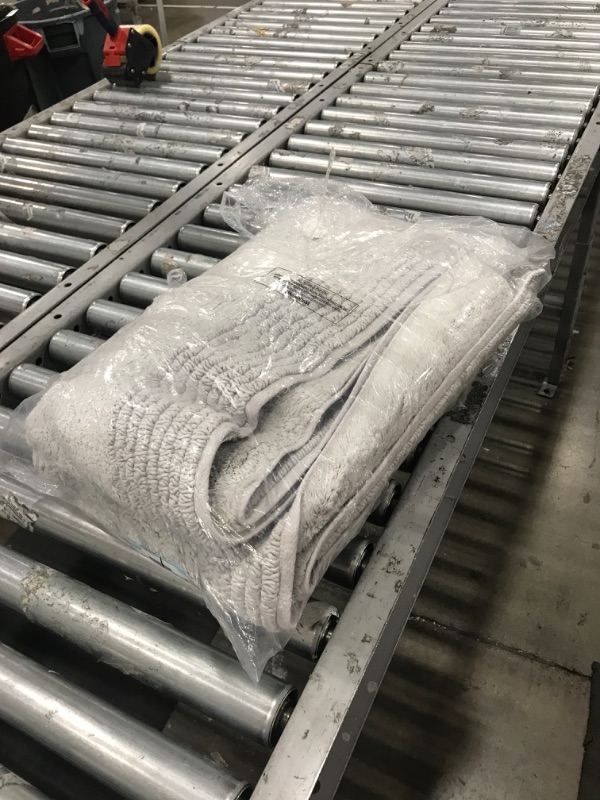 Photo 1 of MADISON PARK SIGNATURE Splendor Reversible 100% Cotton Tufted Bathroom Rug-3000 GSM Hotel Quality Luxurious Plush High Pile Bath Mat Absorbent, Quick Dry, Shower Room Décor, 24x72, Grey 24x72" Grey