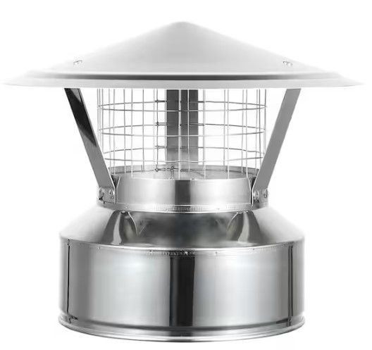 Photo 1 of 8 in. Rain Cap with Bird Mesh 3/4 in. for Double Wall Chimney Pipe
