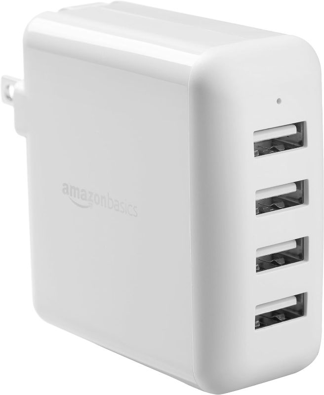 Photo 1 of AmazonBasics 40W 4-Port USB Wall Charger - White
