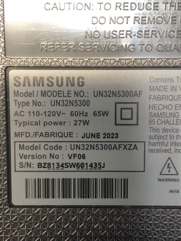 Photo 1 of SAMSUNG 32-inch Class LED Smart FHD TV 1080P (UN32N5300AFXZA, 2018 Model)