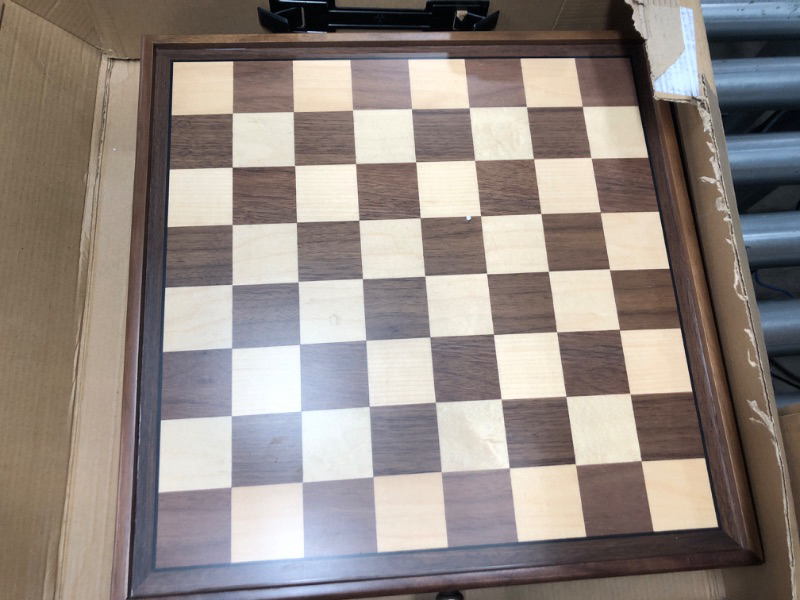 Photo 3 of * used * signs of wear and tear * 
A&A 15 inch Walnut Wooden Chess Sets w/ Storage Drawer