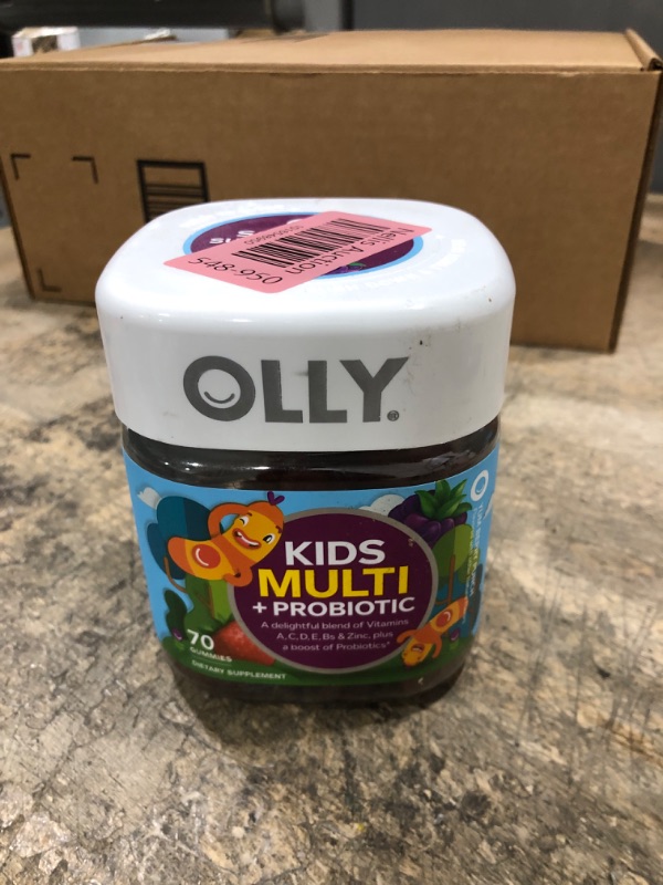 Photo 1 of OLLY Kids Multivitamin + Probiotic Gummy, Digestive and Immune Support, Vitamins A, D, C, E, B, Zinc, Chewable Supplement, Berry, 35 Day Supply - 70 Count 70 Count (Pack of 1)