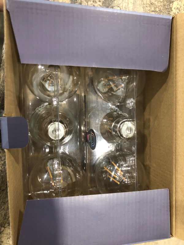 Photo 2 of OmiBrite Dimmable Led Light Bulb, Vintage Edison Light Bulbs 60W Equivalent, Bright Daylight 2700K Incandescent Daylight Bulbs, CRI 90 Eye Protection, E26/E27 Base, ST64 (6 Pack) 6 Warm White 2700k / Dimmable