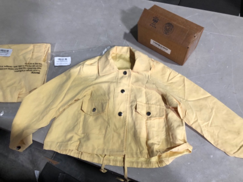 Photo 2 of Girls Spring Jackets Casual Solid Button Down Tops 5/6  Years Yellow