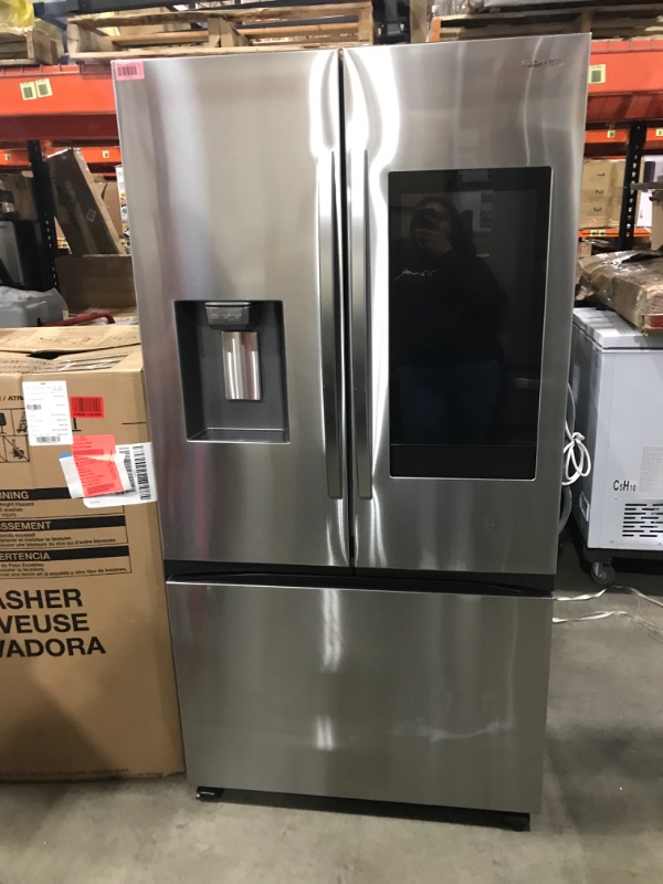 Photo 1 of Samsung Mega Capacity 25-cu ft Counter-depth Smart French Door Refrigerator with Dual Ice Maker (Fingerprint Resistant Stainless Steel) ENERGY STAR
