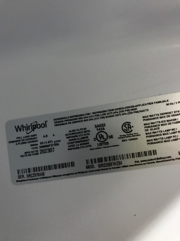Photo 3 of Whirlpool 28.4-cu ft Side-by-Side Refrigerator with Ice Maker (Fingerprint Resistant Stainless Steel)
