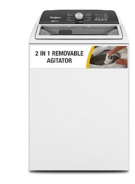 Photo 1 of Whirlpool 2 in 1 Removable Agitator 4.7-cu ft High Efficiency Impeller and Agitator Top-Load Washer (White)
