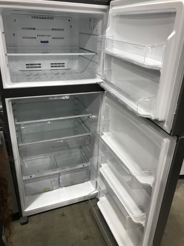 Photo 2 of Frigidaire Garage-Ready 20-cu ft Top-Freezer Refrigerator (Fingerprint Resistant Stainless Steel)
