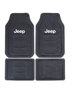 Photo 1 of Jeep Weatherpro 4 Piece Floor Mats Set, Floor Mats by Plasticolor (001668R01) , Black & Car Truck SUV