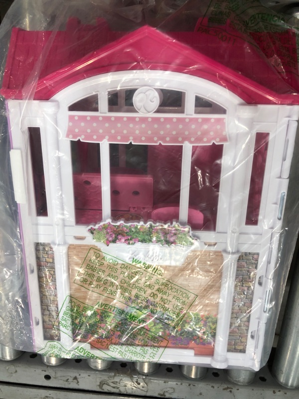 Photo 2 of Barbie Glam Getaway Portable Dollhouse, 1 Story with Furniture, Accessories and Carrying Handle, for 3 to 7 Year Olds