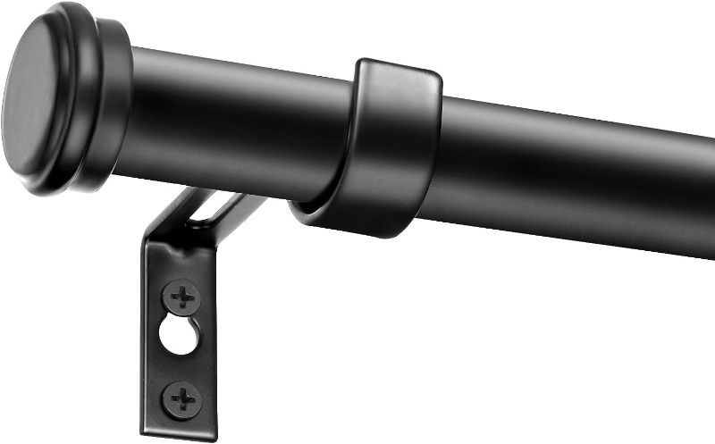 Photo 1 of *READ NOTES* 66"-120" CURTAIN ROD, BLACK(UNKNOWN BRAND)