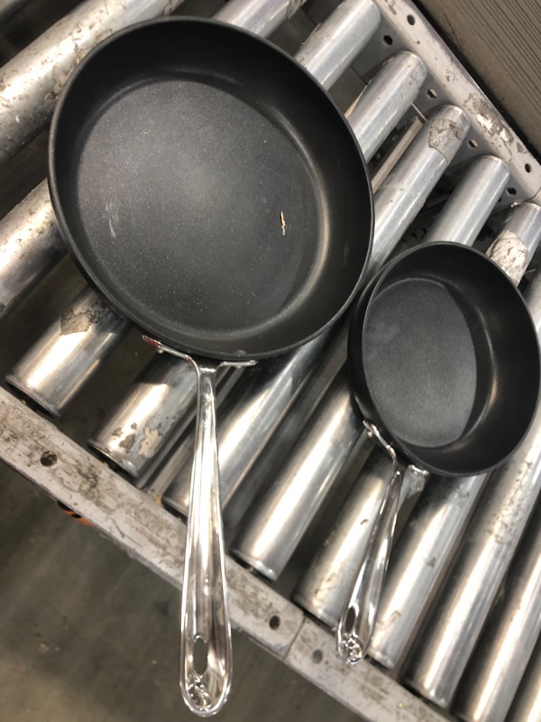 Photo 2 of All-Clad E785S264/E785S263 HA1 Hard Anodized Nonstick 8 10-Inch Fry Pan Cookware Set, 2-Piece, Black 8-Inch and 10-Inch