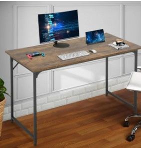 Photo 1 of Computer Desk Home Office Desk Gaming Desk Corner Writing Black Large 47.2”W x 23.6”D Student Art Modren Simple Style PC Wood and Metal Desk Workstation for Small Space?Vintage
