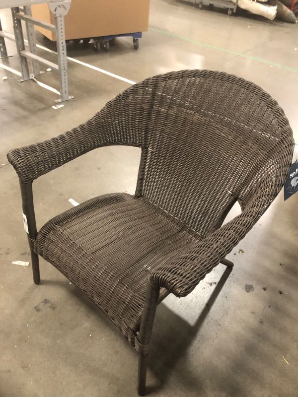 Photo 2 of Style Selections Valleydale Wicker Stackable Brown Steel Frame Stationary Conversation Chair(s) with Woven Seat