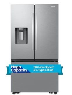 Photo 1 of Samsung Mega Capacity 30.5-cu ft Smart French Door Refrigerator with Dual Ice Maker (Fingerprint Resistant Stainless Steel)