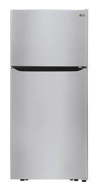 Photo 1 of DENTED SIDE**LG 20.2-cu ft Top-Freezer Refrigerator (Stainless Steel) 
