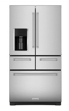 Photo 1 of KitchenAid 25.8-cu ft 5-Door French Door Refrigerator with Ice Maker (Stainless Steel)