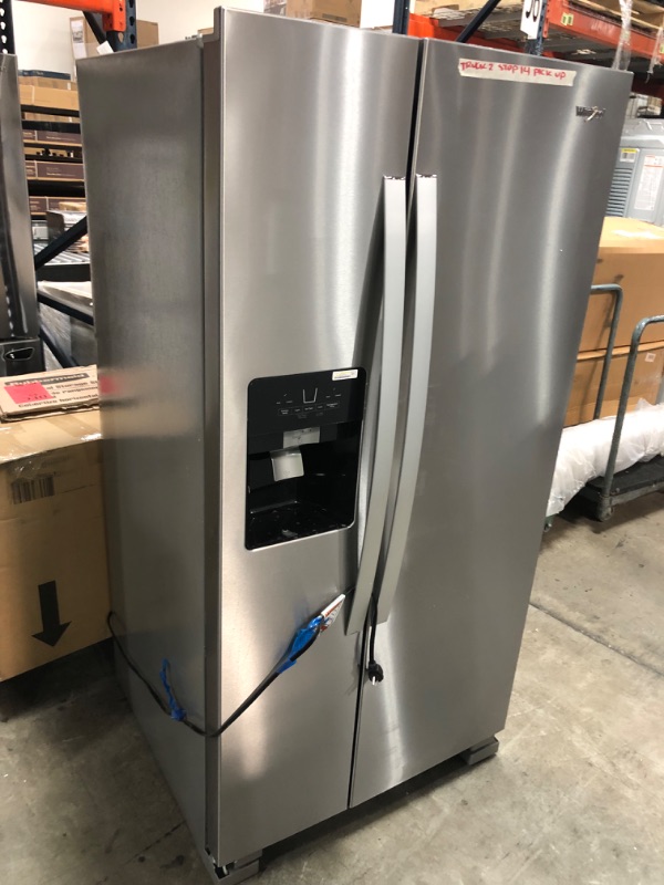 Photo 4 of Whirlpool 21.4-cu ft Side-by-Side Refrigerator with Ice Maker (Fingerprint Resistant Stainless Steel)