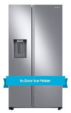 Photo 1 of Samsung 27.4-cu ft Side-by-Side Refrigerator with Ice Maker (Fingerprint Resistant Stainless Steel)