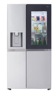 Photo 1 of DENTED SIDE**LG InstaView Craft Ice 27.1-cu ft Smart Side-by-Side Refrigerator with Dual Ice Maker (Printproof Stainless Steel)