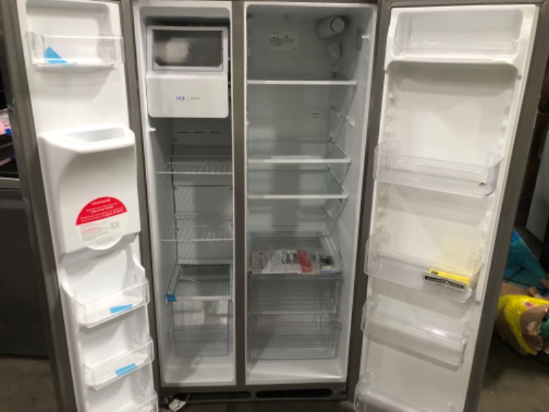 Photo 2 of Frigidaire 25.6-cu ft Side-by-Side Refrigerator with Ice Maker (Fingerprint Resistant Stainless Steel)