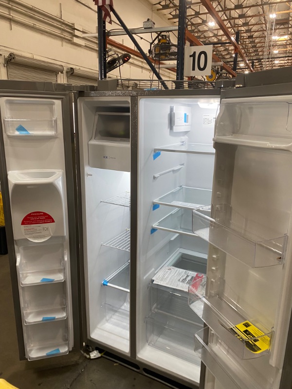 Photo 1 of Frigidaire 25.6-cu ft Side-by-Side Refrigerator with Ice Maker (Fingerprint Resistant Stainless Steel)