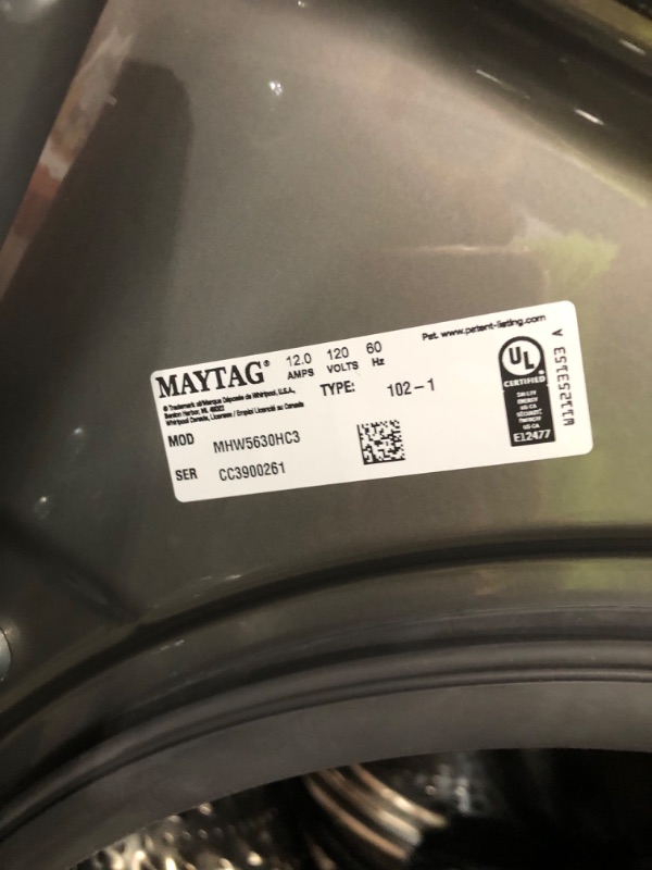 Photo 2 of Maytag 4.5-cu ft High Efficiency Stackable Steam Cycle Front-Load Washer (Metallic Slate) 