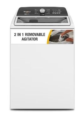 Photo 1 of SCRATCHED**Whirlpool 2 in 1 Removable Agitator 4.7-cu ft High Efficiency Impeller and Agitator Top-Load Washer (White)