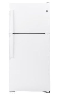 Photo 1 of GE Garage-ready 21.9-cu ft Top-Freezer Refrigerator (White)