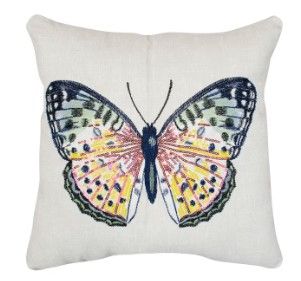 Photo 1 of 2 Pack allen + roth Butterfly Garden Vintage Graphic Print Off White Square Throw Pillow